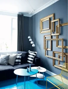 A wall with frames installed on the wall