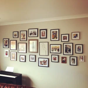 Picture frames hanging on the wall at home